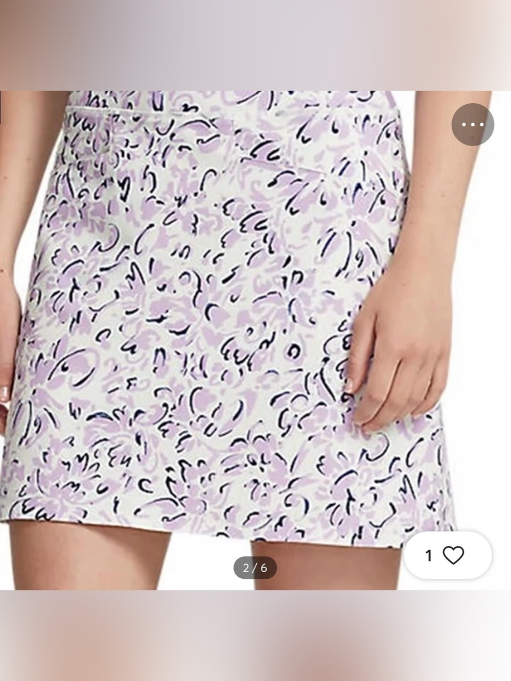 RLX Ralph Lauren Lavender and White Printed A-Line Skirt